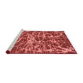 thumbnail image 2 of Ahgly Company Machine Washable Indoor Round Abstract Red Modern Area Rugs, 5' Round, 2 of 4