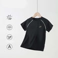 thumbnail image 2 of Ticikt Boy's UPF 50+ Rash Guard Athletic Shirts Short Sleeve Sport Fishing Surfing Water Beach Shirts Quick Drying Top,Color:Black,Size:110, 2 of 4
