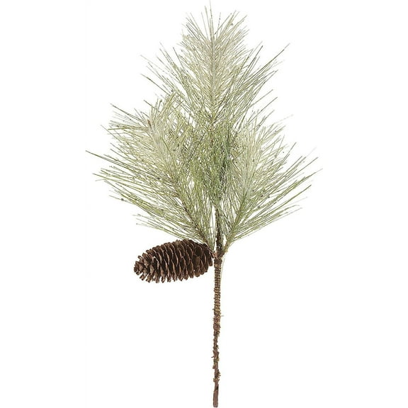 Save Dollar Stores Christmas Floral Pine Spray with Cone PVC 16 Inches