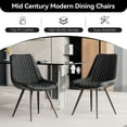 thumbnail image 6 of Hawsaiy Modern Dining Chairs Set of 2, Top PU Leather Upholstered Dining Room Chairs with Metal Legs, Ergonomic Kitchen Chairs for Kitchen Dinning Room,Black, 6 of 9