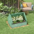 thumbnail image 2 of Garden Bed with Mini Greenhouse, Galvanized Outdoor Planter Box with Cover Blue, 2 of 5