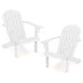 thumbnail image 1 of Gymax 2PCS Patio Adirondack Chair w/ Inclined Seat High Backrest & Wide Armrests White, 1 of 5