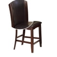 thumbnail image 4 of 41 Inch Vegan Faux Leather Counter Chair, Raised Back, Set of 2, Brown- Saltoro Sherpi, 4 of 5