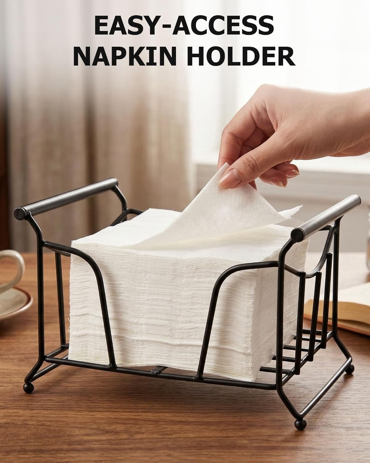 3-Tier Plate Organizer, 7-Piece Set Stackable Paper Plate Organizer, Detachable Mesh Buffet Caddy and Silverware Organizer