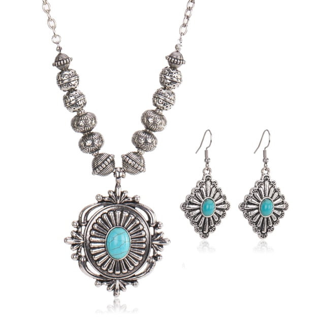 Set de joyas Montana West Rustic Couture para mujer, color turquesa