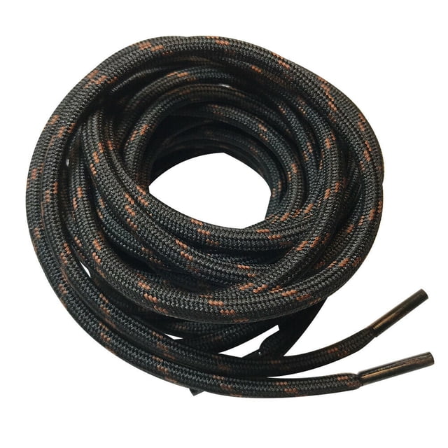 3 Paires Lacets Ronds Noirs Bruns Robustes de 5 mm d'Épaisseur pour Bottes Cordons pour Randonnée Travail Marche Sécurité Militaire Moto Bottes Chaussures