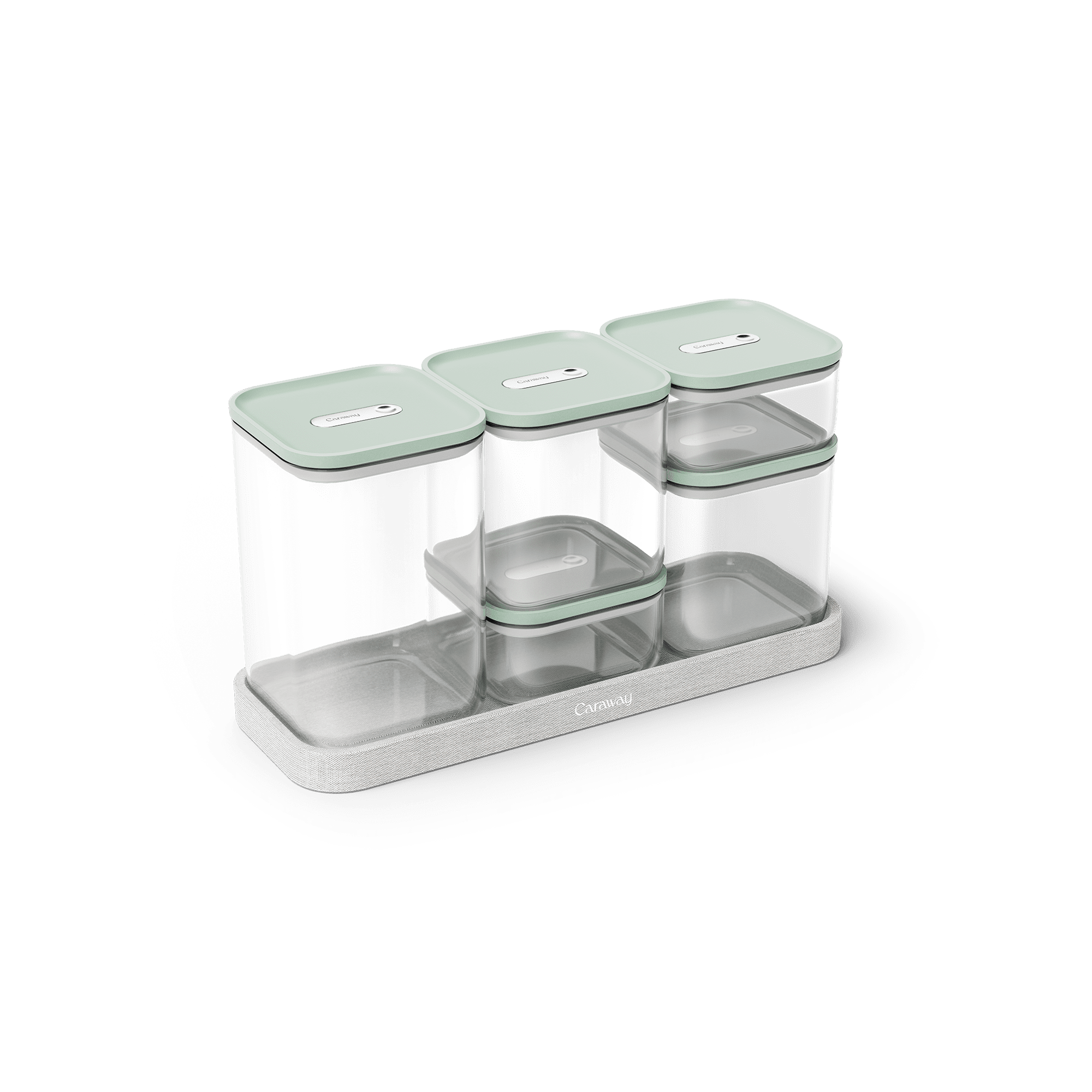 Caraway 13-Piece Glass Airtight Food Storage Containers with – , BPA-Free Kitchen Storage Containers – Stackable, Space-Saving Airtight Containers for Dry Goods and More - Mist