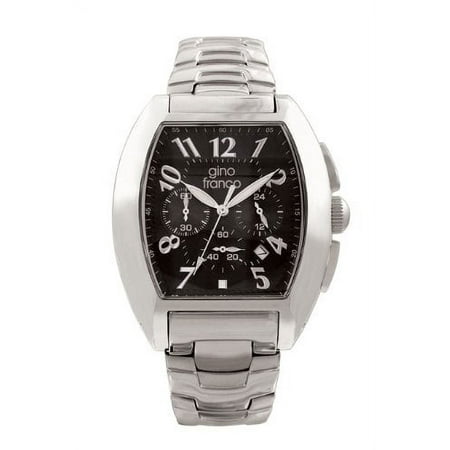 Men's 9642BK Barrel Shaped Stainless Steel Chronograph Bracelet Watch