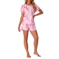 thumbnail image 2 of Conjuntos de pijama para mujer INSPIRE CHIC de 2 piezas, con camiseta de manga corta y pantalones cortos, ropa de descanso y pijama con bolsillos, diseño de teñido anudado, 2 of 6