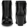 thumbnail image 6 of BLISSFUL STEP Women's Ankle Boots Mid Height Chunky Heel Round Toe Two Zipper Booties Black 7, 6 of 8