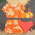 thumbnail image 2 of BXSRUTA Girls 4 Piece Printed Swimsuit Set Quick Dry Tankini Kids Bathing Suits Summer Beach Outfits for Teen Girls, 2 of 8