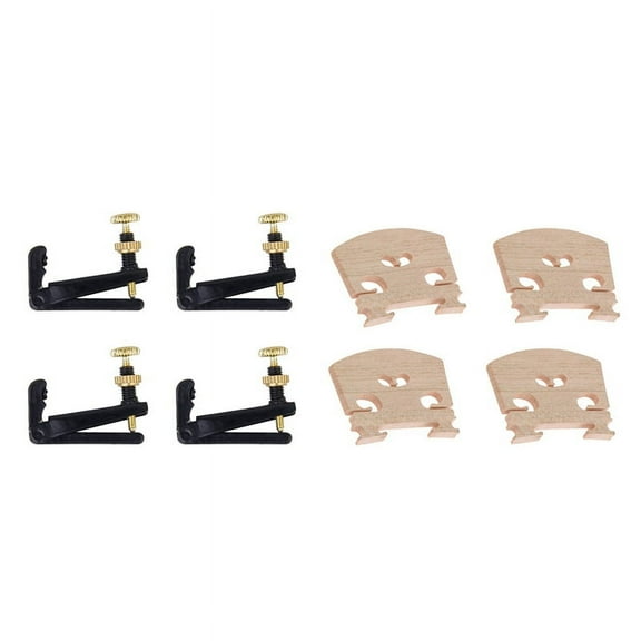 4 Piece 3/ 4-4/ 4 Violin Fine Tuner String Plate & 4 Piece Violin Parts Violin-Bridge-5Pc-4/4 Maple Bridge Violin Parts