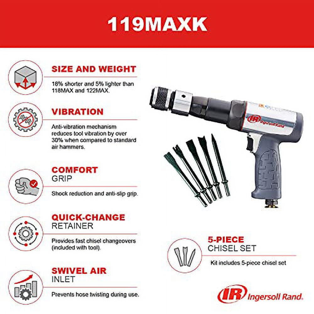 Ingersoll Rand 119MAXK Long Barrel Air Hammer Kit Walmart