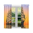 thumbnail image 3 of CADecor Sailboat Print Sail Boat Art Window Treatment Panel Curtains Window Curtain Kitchen Curtain,Two Piece 26x39 Inches, 3 of 4