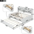 thumbnail image 4 of EUROCO Full Size Captain Bed, Daybed with Trundle and Bookcase, Drawers and Shelf Platform Bed,White, 4 of 14