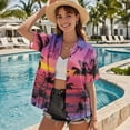 thumbnail image 4 of Uorisanigo Hawaiian Sunset Matching Outfits for Couples Husban and Wife Clothing Men's Short Sleeve Beach Shirt and Women's Short Sleeve Shirts Summer Hawaiian Outfits, 4 of 8