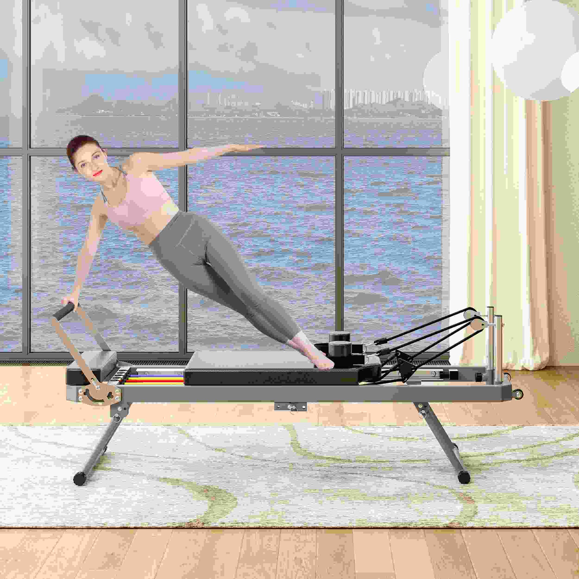 Exercise Equipment Pilates core bed, foldable home high quality, yoga studio same commercial fitness equipment, black,Workout Equipment