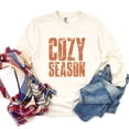 thumbnail image 3 of Cozy Season Block Distressed - Women's Garment Dyed Long Sleeve Graphic T-Shirt, 3 of 11