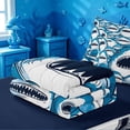 thumbnail image 5 of meiyoeat Cute Shark Zipper Twin Comforter Sets with Fitted Sheet and 2 Pillowcases,Kawaii Ocean Animal Zipper Bedding Set For Boys Kids,Navy Blue Reversible,4-Piece, 5 of 7