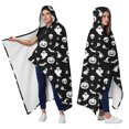 thumbnail image 2 of Wearable Blanket,Black Halloween Ghost Pumpkin Pattern Hooded Wearable Flannel Blanket for Adults & Teens,Winter Poncho Shawl Wrap Cape Cozy Anti-Pill,50"x60", 2 of 5
