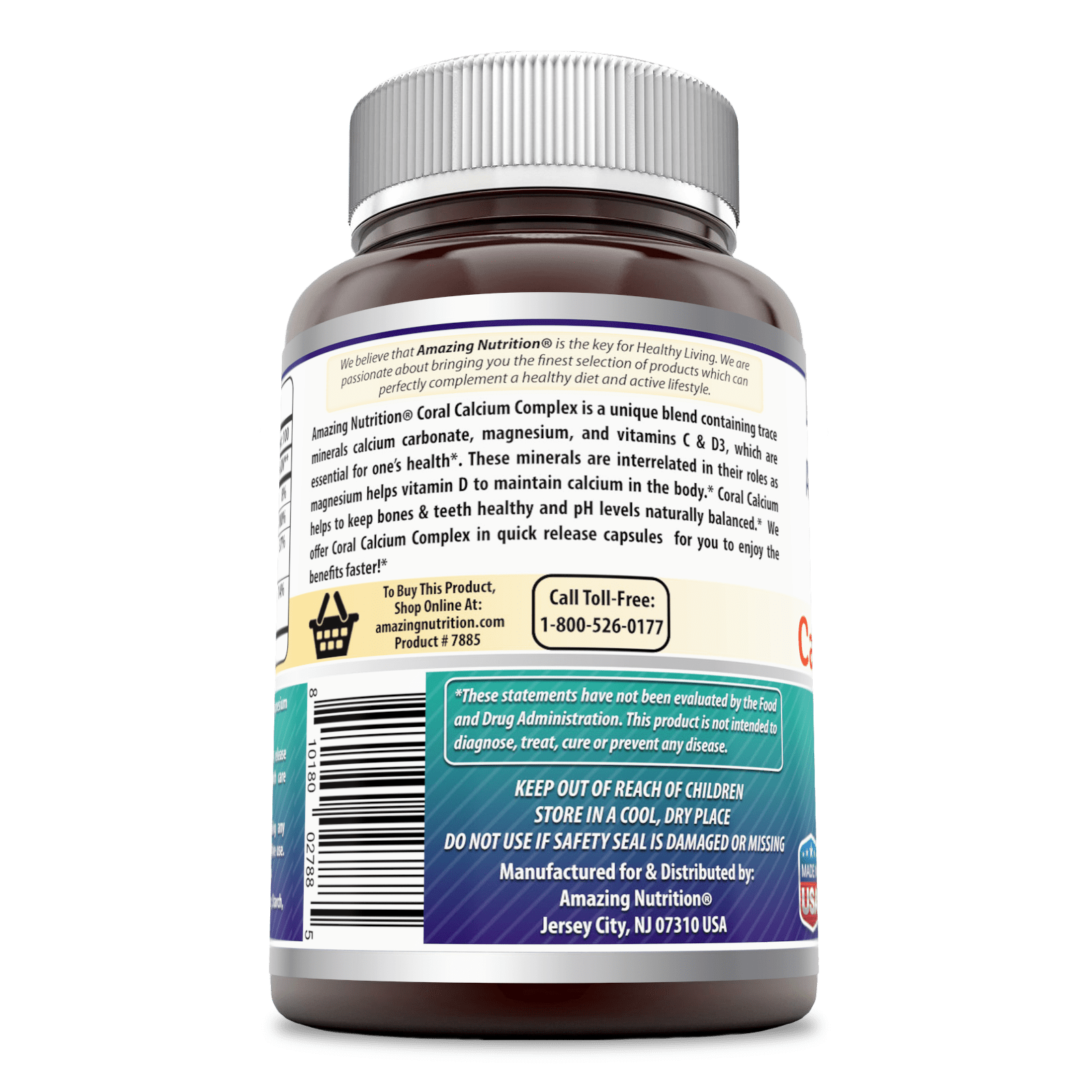 Amazing Formulas Coral Calcium Complex Dietary Supplement 1000 mg