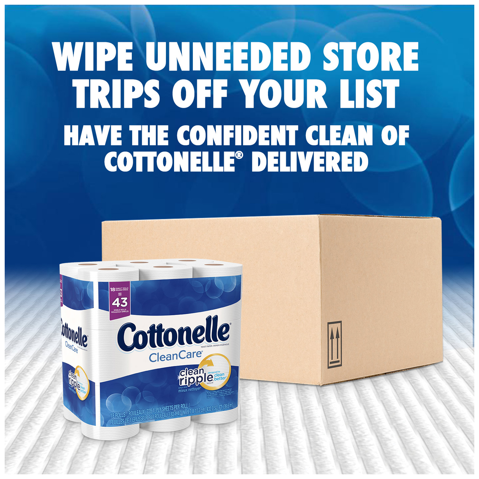 Cottonelle Clean Care Toilet Paper, 18 Double Rolls - image 7 of 8