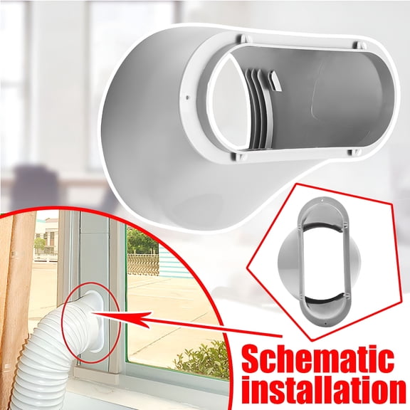 HIBIBUD Universal Portable AC Exhaust Hose 15cm Extendable Vent Pipe for Mobile Air Conditioners Window Kit Cooling Systems