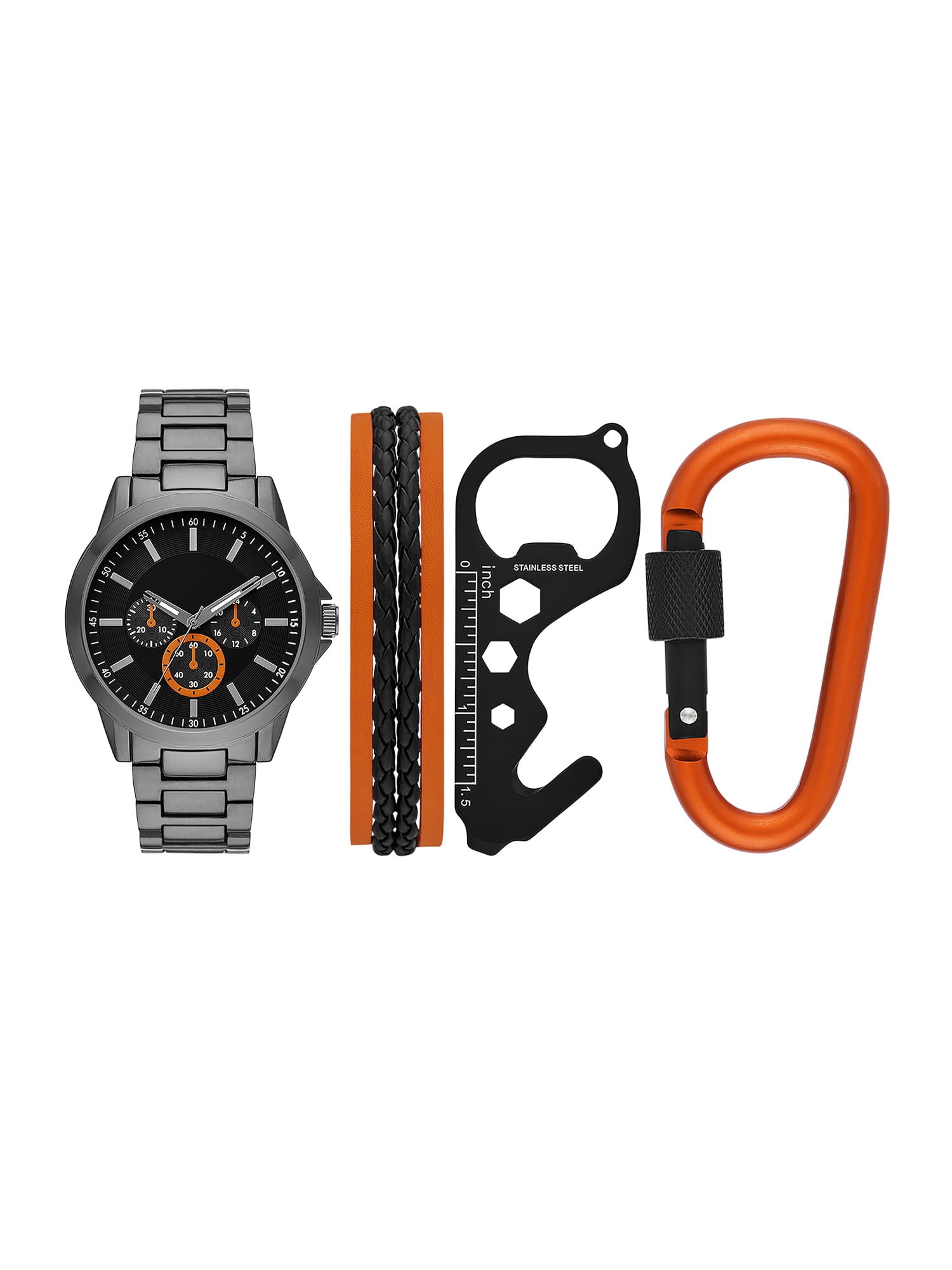 Folio Men's Watch Gift Set: Matte Black Bracelet Watch with