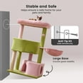 thumbnail image 3 of 41" Tall Pink&Green Cat Tree for Medium-Large Cats, Heavy Duty Cat Tower with 2.8in Posts & Washable Top Perches, Space-Saving Cat Furniture for Apartments, Easy to Assembly, 3 of 13
