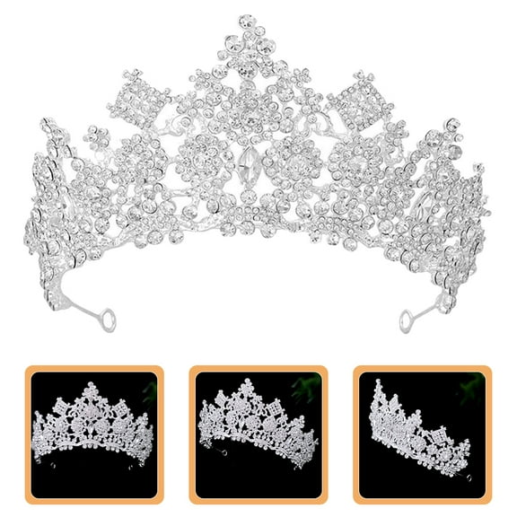 ELAYARD Silver Rhinestone Crown Bridal Tiaras Stylish Design