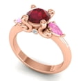 thumbnail image 2 of 2.50 Carat Elegant Round Cut Red Ruby & Red Ruby Gemstone Wedding Ring for her Solid 18K Yellow Gold Size 5.5 by Diamond-Capitals, 2 of 8