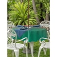 thumbnail image 3 of Outdoor Tablecloths with Umbrella Hole & Zipper, Red Green Ombre Round Tablecloths 60 Inch, Modern Art Gradient Orange Waterproof Table Cloth, Patio/Pool/Picnic Table Covers, 3 of 8