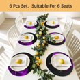 thumbnail image 5 of Purple Rose Round 13 Inch Placemats Set of 8, Abstract Spring Flowers Vintage Black HeatResistant Non Slip Place Mats for Dining Table, Wipeable Braided Kitchen Table Mats for Housewarming, 5 of 9