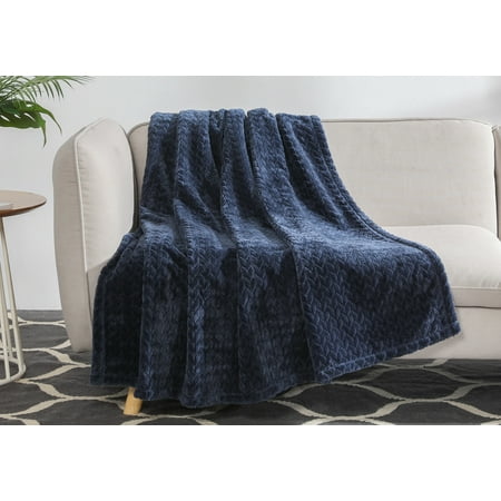 Better Homes & Gardens Velvet Plush Throw Blanket, Indigo Blue , Oversized Throw