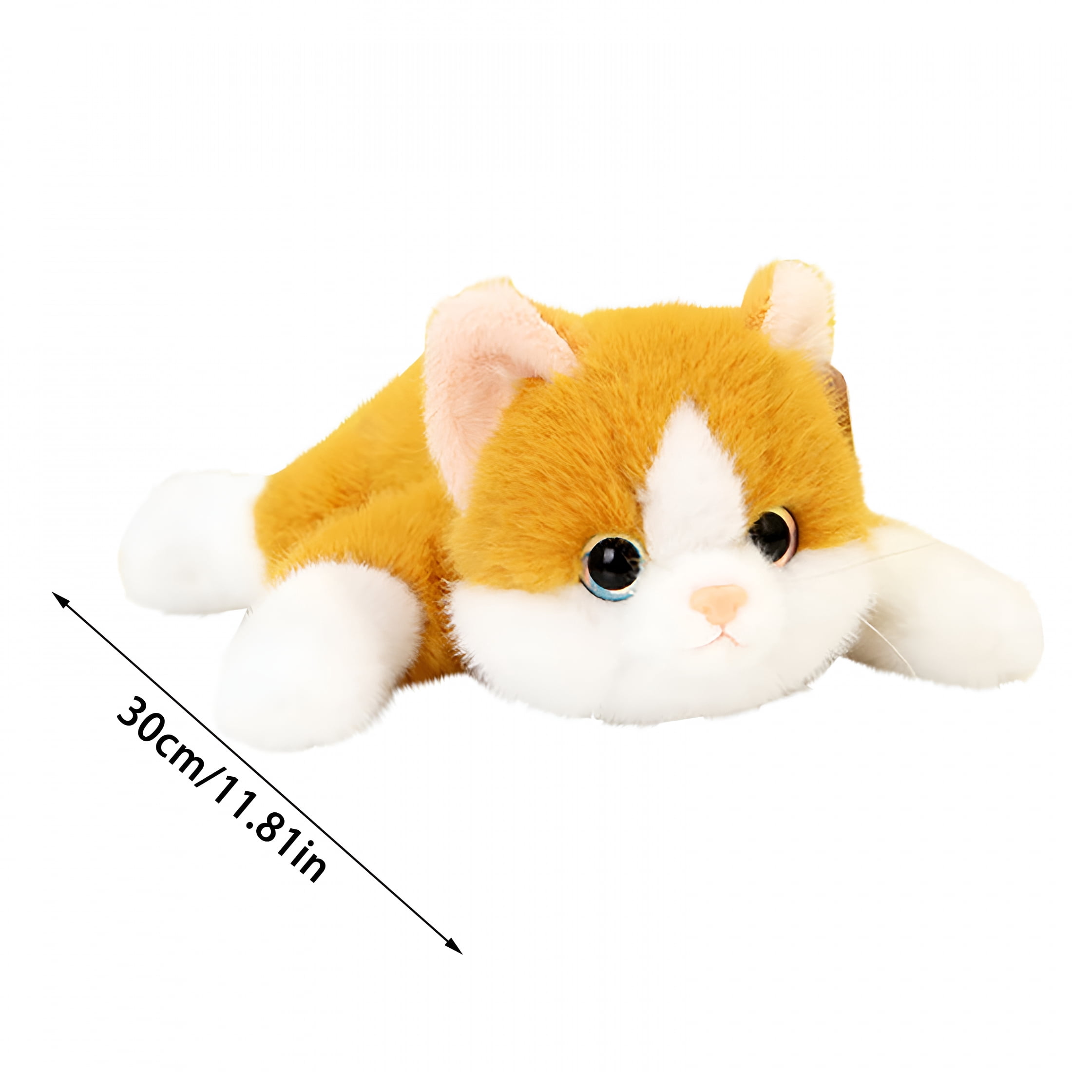 CYFW Weighted Cat Stuffed Animals 0.6 Lbs Cute Realistic Plush Toys 11.8 Inch Soft Plushies Gifts for Kids,Birthday Christmas for Kids,Boys,Girls,Adults