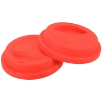 4Pack 3.54" Silicone Cup Lids, Drinking Lid Reusable Sealed Mug Lid, Red