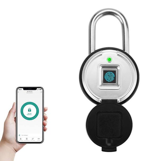 Candado de Huella Digital, Candado Inteligente, Cerradura de Casillero, Cerradura de Huella Digital Biométrica de Metal sin Llave, Impermeable, Recargable por USB, para Gimnasio, Deportes, B