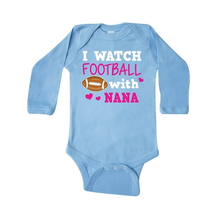 

Inktastic I Watch Football with My Nana Gift Baby Girl Long Sleeve Bodysuit