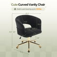 thumbnail image 3 of Zimtown Desk Chair with 360 Swivel Adjustable Flannel Accent Chair for Vanity Bedroom Office, Black, 3 of 10