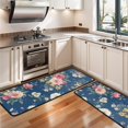 thumbnail image 3 of Kitchen Rugs Sets Of 2,Pioneer Flower Floral Print Pattern Anti Fatigue Kitchen Mat Rugs Non Slip Washable,Decorative Kitchen Floor Mats for Kitchen,Sink,Laundry,17"x47"+17"x47", 3 of 5
