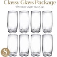 thumbnail image 6 of Home Essentials & Beyond Highball Glasses 13.25 oz Glass Drinking Cups for Cocktails & Juices, 8 Pack, 6 of 9