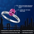 thumbnail image 2 of Gem Stone King 14K White Gold Pink Created Sapphire Solitaire Engagement Ring for Women | 0.90 Cttw | Oval 7X5MM | Gemstone September Birthstone | Size 7, 2 of 6
