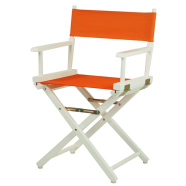 "18" Director's Chair White Frame-Tangerine Canvas"