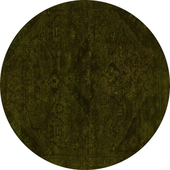 Ahgly Company Indoor Round Persian Yellow Bohemian Area Rugs, 3' Round