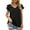 Black, variant on Encolax Womens Summer Tops Ruffle Short Sleeve V Neck T-Shirts Casual Loose Fit Blouse Black L