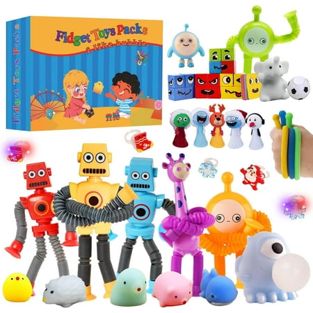 Robotics Pop Tubes Sensory Toy | Robotics Fidget Tubes Sensory Toys Pack | Toddler Sensory Toys Imaginative Play & Stimulating Creative Learning