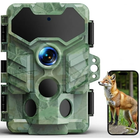 CAMPARK WiFi Trail Camera 32MP 1080P Game Hunting Deer Camera with Infrared Night Vision Waterproof 130° Wide Angle Trail Cam for Wildlife Monitoring