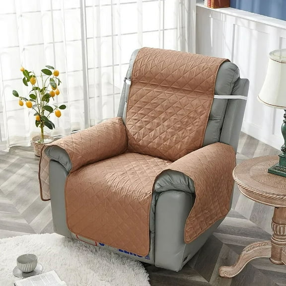 1 Seater Quilted Recliner Sofa Cover Pets Kids Anti-Slip Reclining Relax Armchair Covers Removable Solid Color Recliners Mat