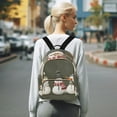 thumbnail image 7 of FORMRS Mini Backpack Purse for Women Travel Daypack Casual Shoulder Bag, Gray Cute Snowmen, 7 of 7