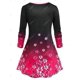 thumbnail image 2 of Camiseta de Túnica de Talla Extra de Lazo de Flores Degradados Rosegal  Mangas largas de talla grande, 2 of 5